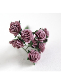 Hoa Hồng Giấy Màu Hồng kt 1,2cm (set/5 hoa)