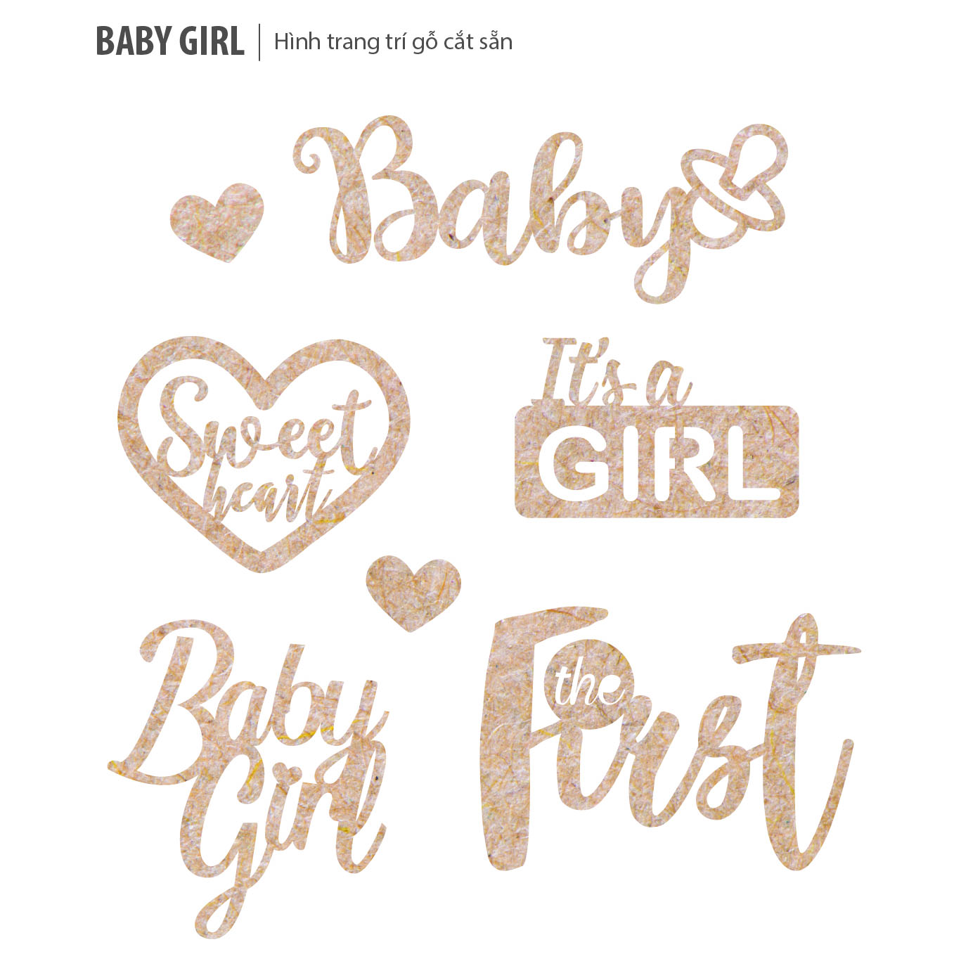 Baby Girl (Hình gỗ trang trí) - Fairy Corner