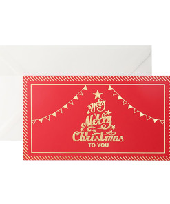 Merry Christmas cây thông (Thiệp giáng sinh ép kim)