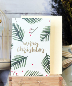 Merry Christmas (hoạ tiết lá ép kim)