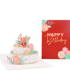 Thiệp 3D Rose Birthday Cake