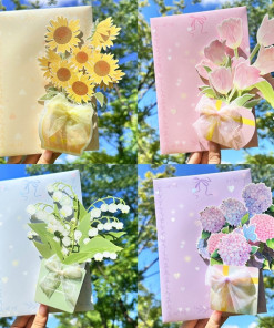 Alternative view of Thiệp bó hoa 3D cắt giấy 14x17cm