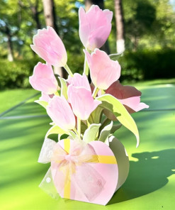 Thiệp bó hoa 3D cắt giấy 14x17cm