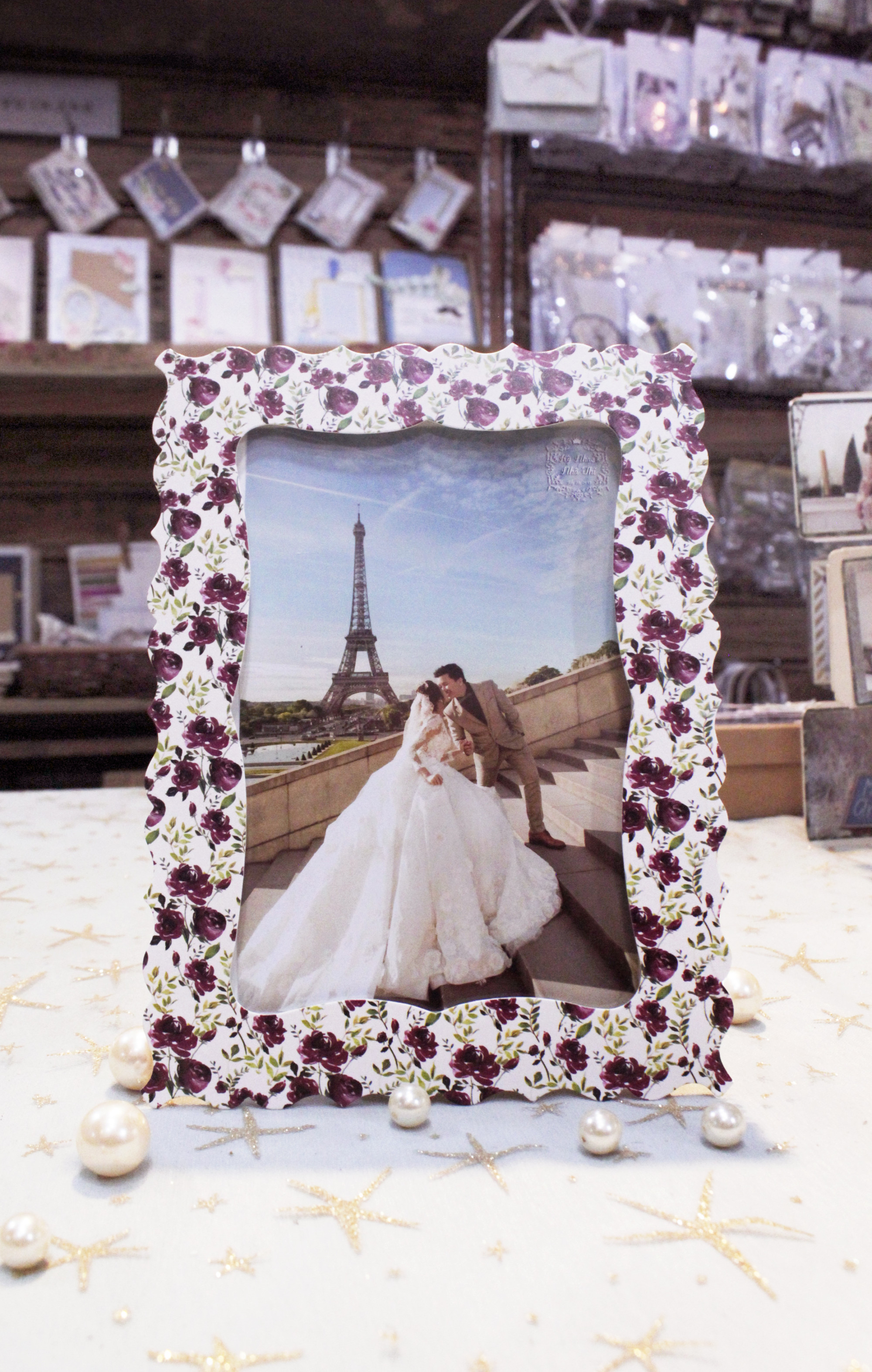 Bộ 4 khung hình giấy 13x18 cm nhiều mẫu họa tiết