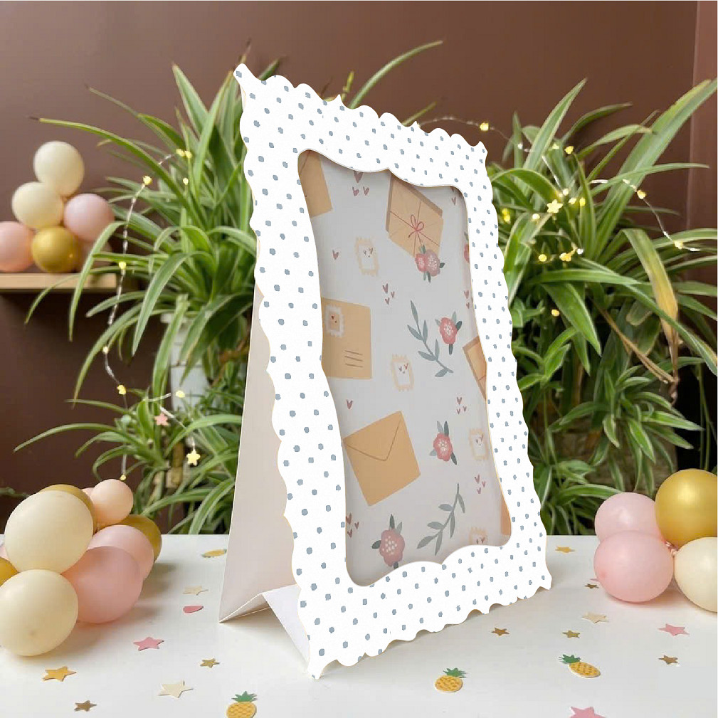 Bộ 4 khung hình giấy 13x18 cm nhiều mẫu họa tiết - Ảnh 9