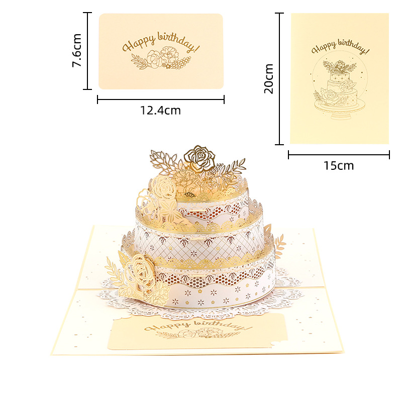 Thiệp 3D Bánh Gato 3 Tầng - Ảnh 3